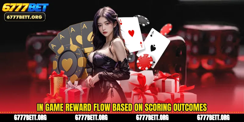 In game reward flow based on scoring outcomes