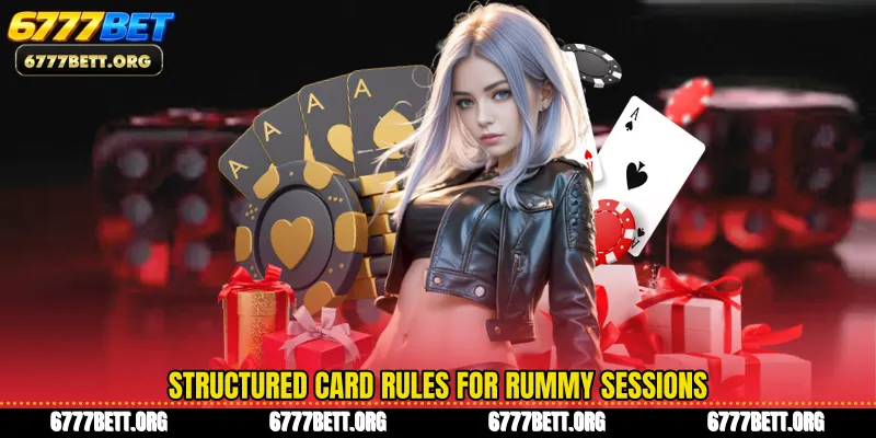 Structured card rules for Rummy sessions